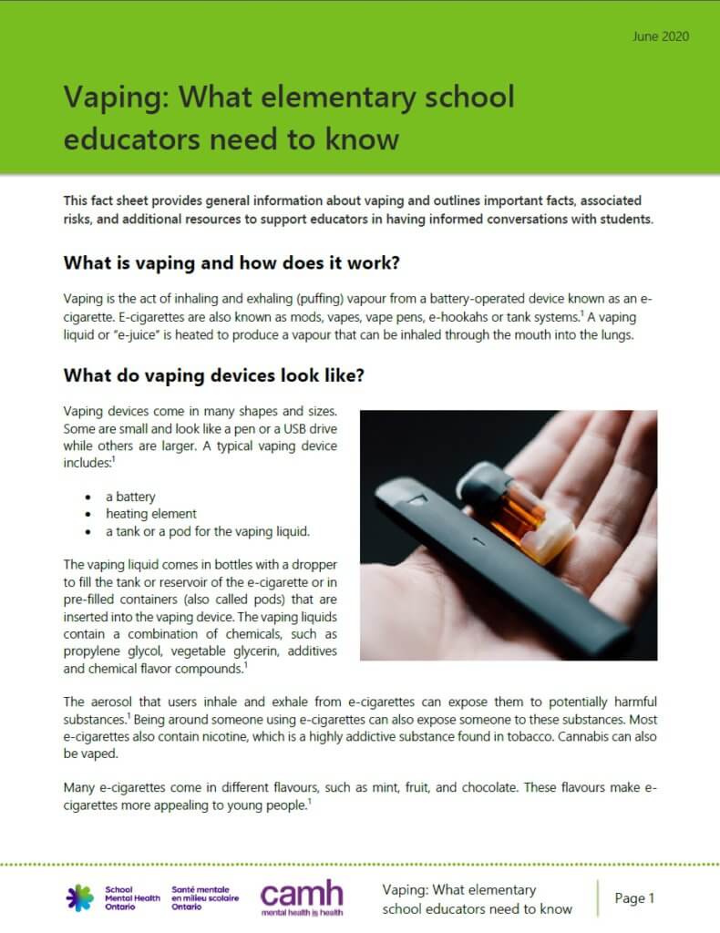 Vaping: What elementary school educators need to know