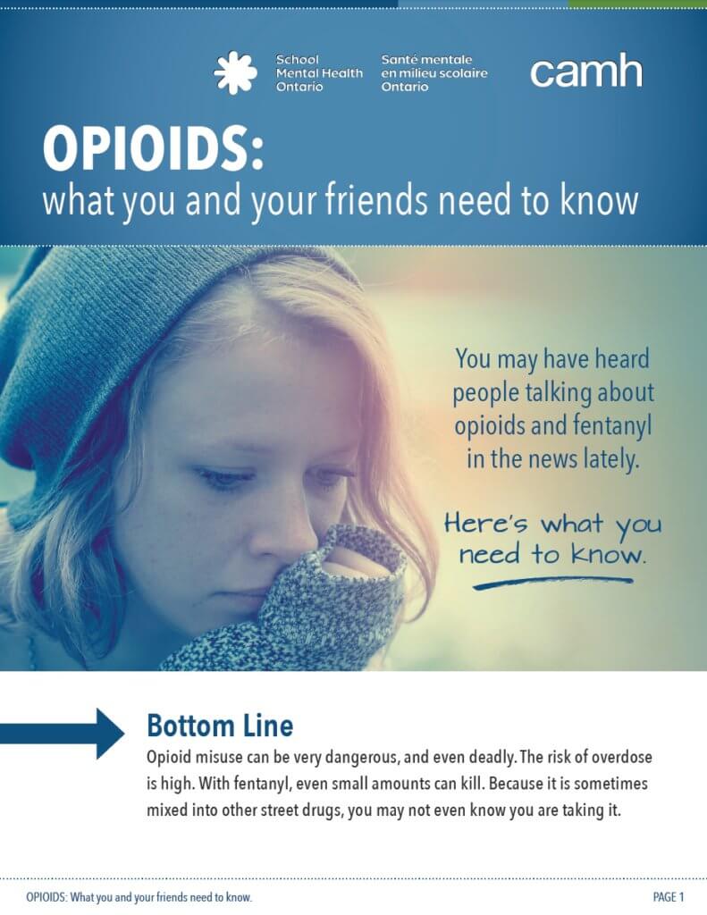 Info sheet on opioids: what you and your friends need to know