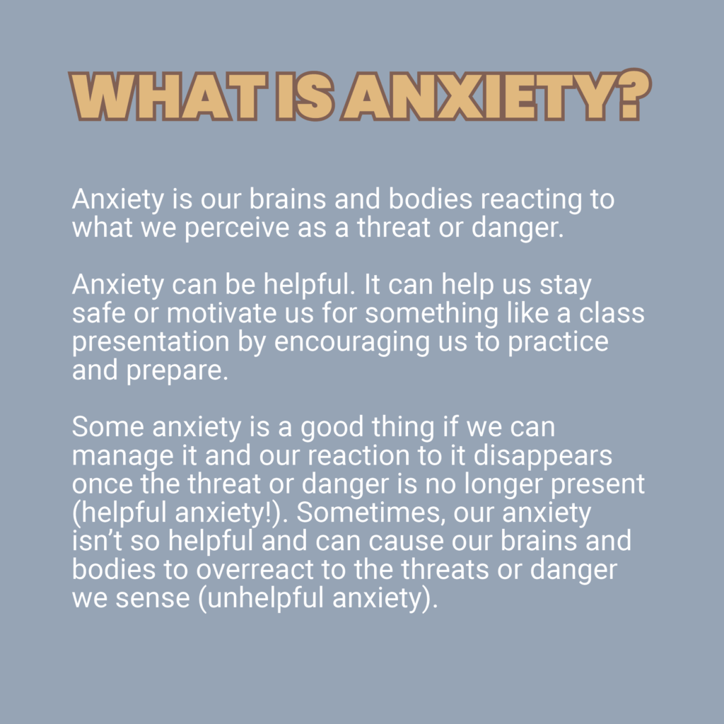 Text explaining what anxiety is. A full description follows.