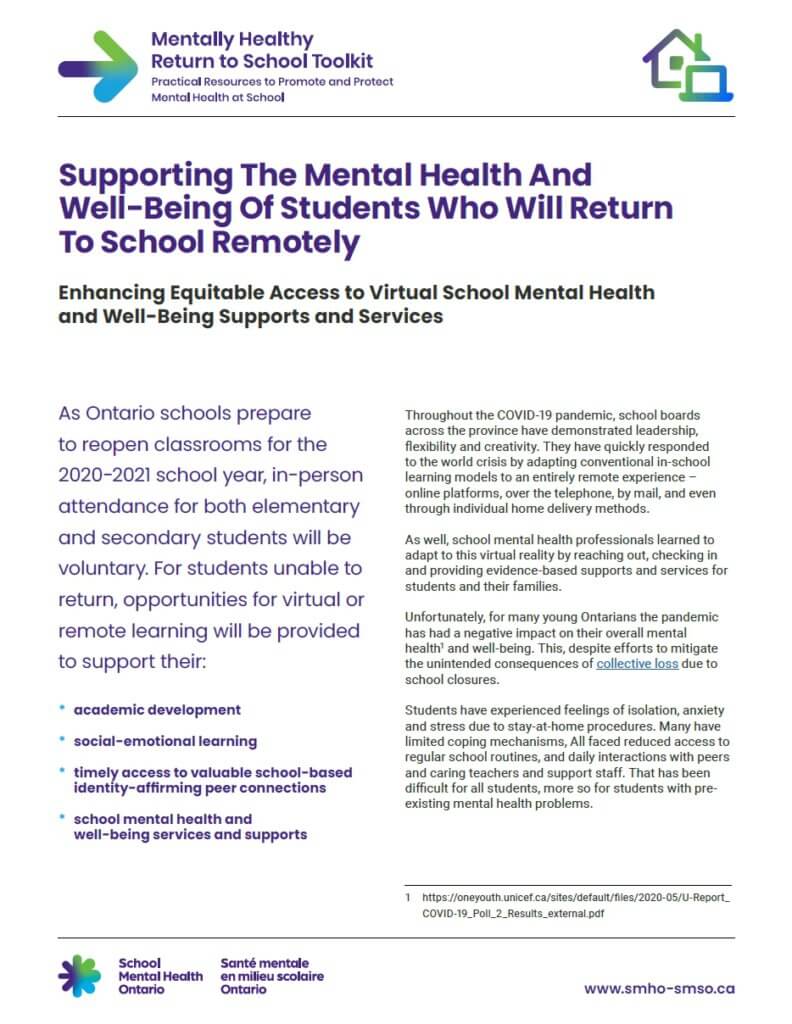 Supporting The Mental Health And Well Being Of Students Who Will Return