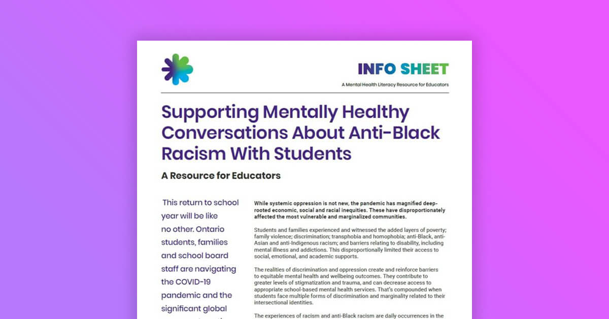 Supporting Mentally Healthy Conversations About Anti-Black Racism With Students
