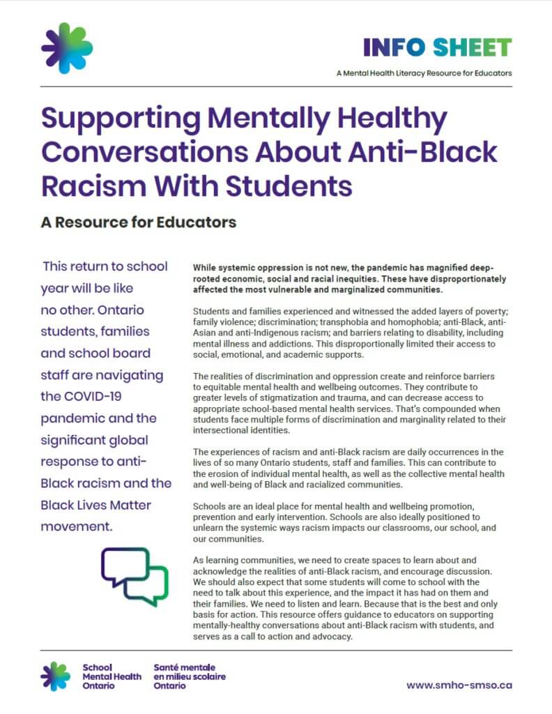 Supporting Mentally Healthy Conversations About-Anti-Black Racism With Students