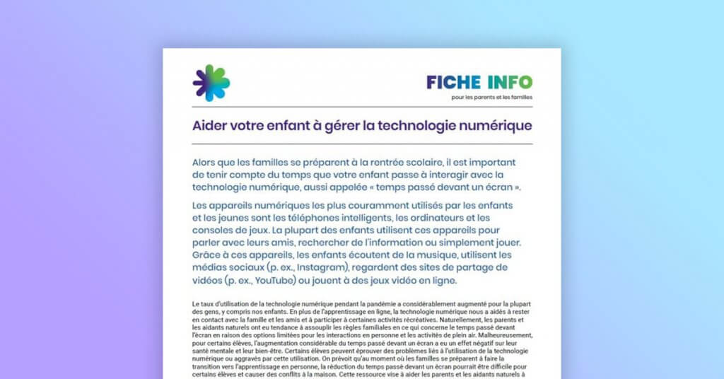 Aider votre enfant à gérer la technologie numérique