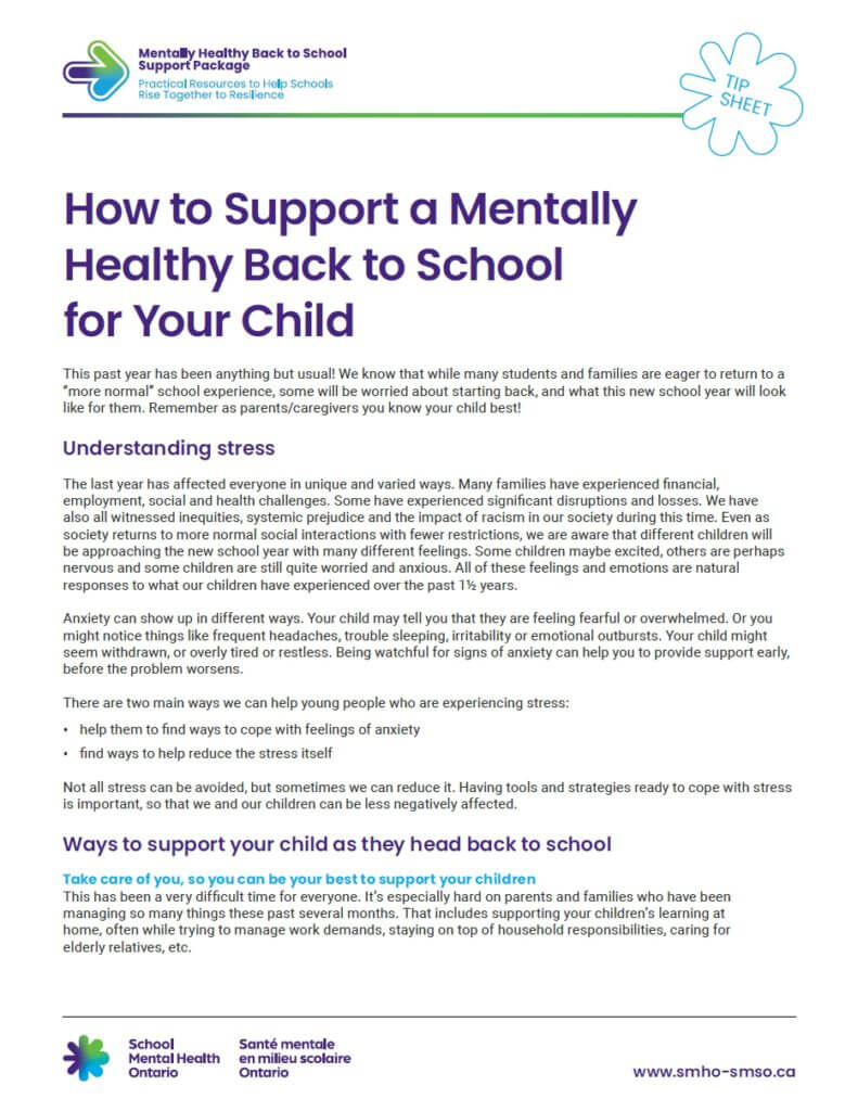 How to Support a Mentally Healthy Back to School for Your Child