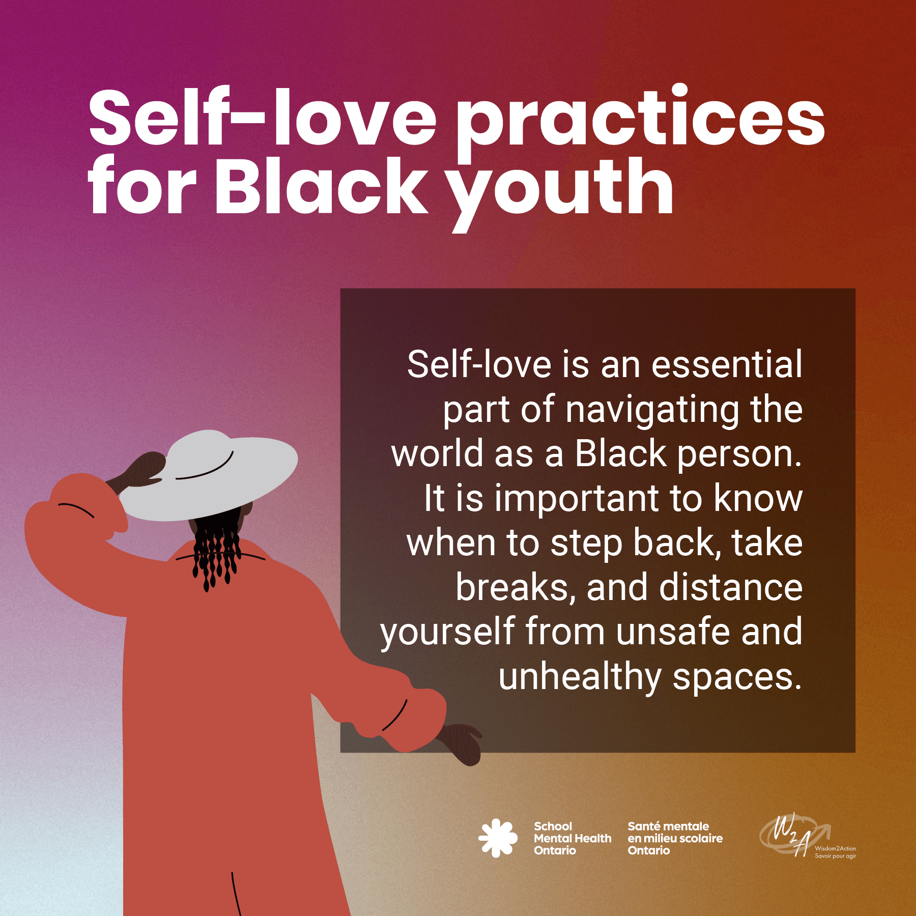Self-love practices for Black youth - see full description of image below.