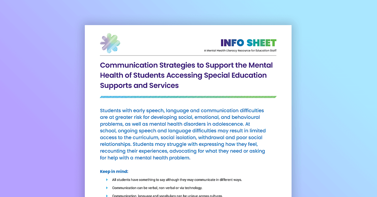 Support For Communciation Communication Strategies to Support the Mental Health of Students ...