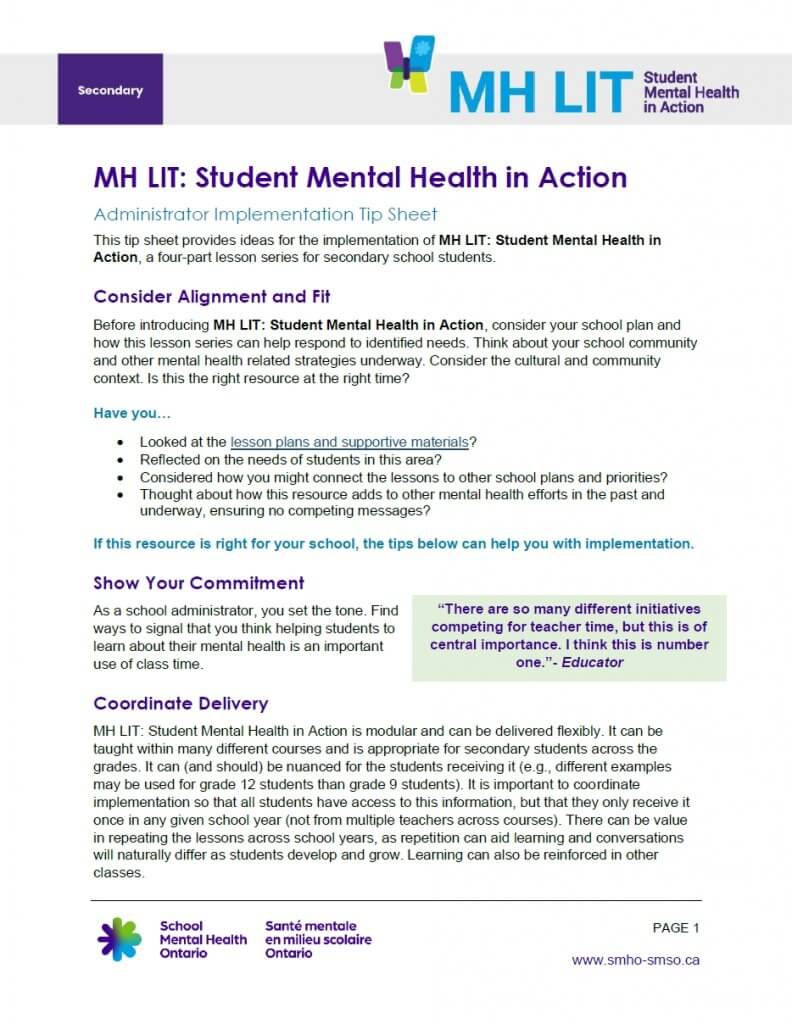 MH LIT: Student Mental Health in Action