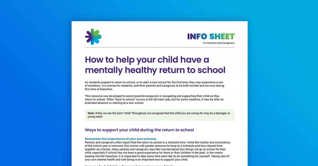 How to help your child have a mentally healthy return to school