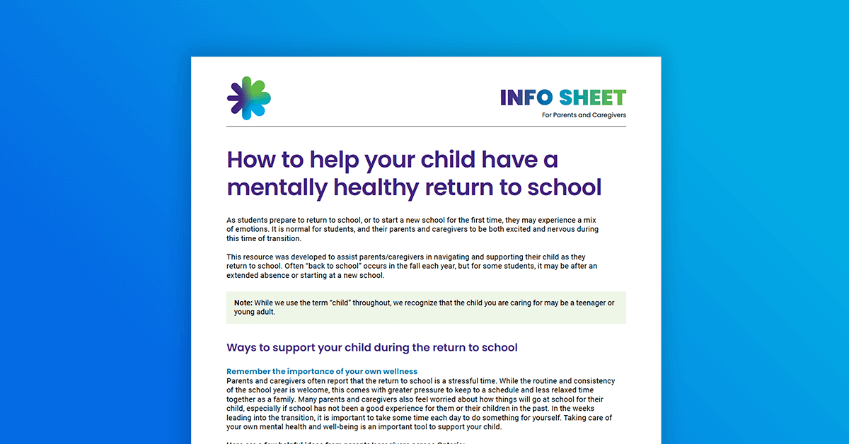 How to Support a Mentally Healthy Back to School for Your Child  