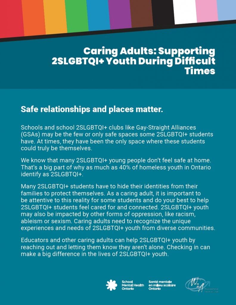Caring Adults: Supporting 2SLGBTQI+ Youth During Difficult Times