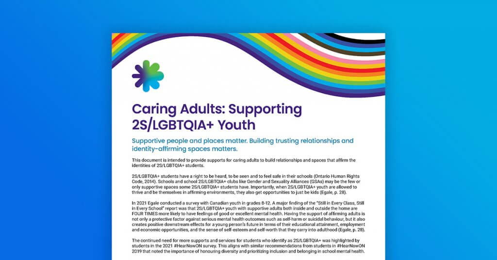 Caring Adults: Supporting 2S/LGBTQIA+ Students