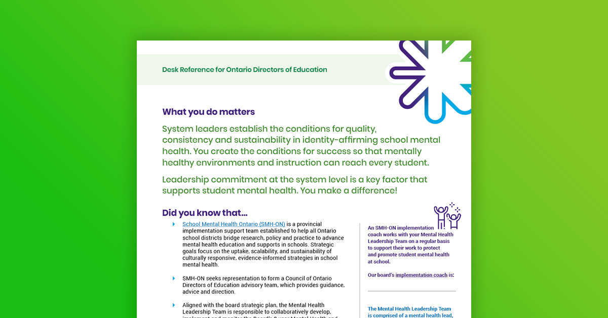 School Mental Health Desk Reference for Directors - School Mental ...