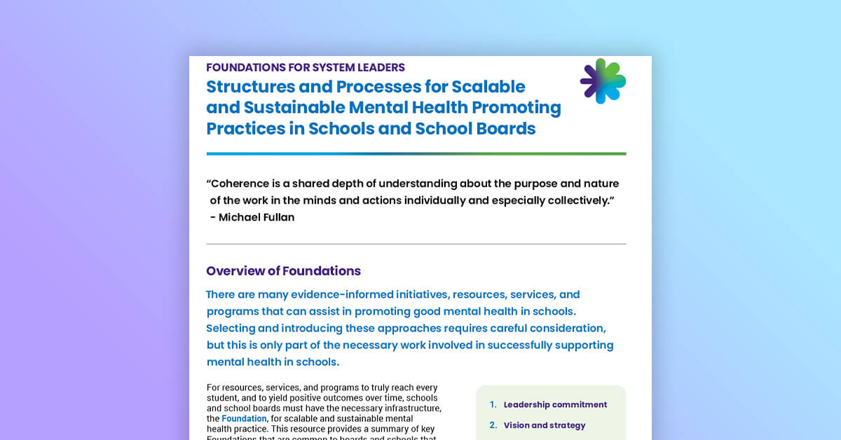 Foundations for Scalable and Sustainable School Mental Health Practices ...