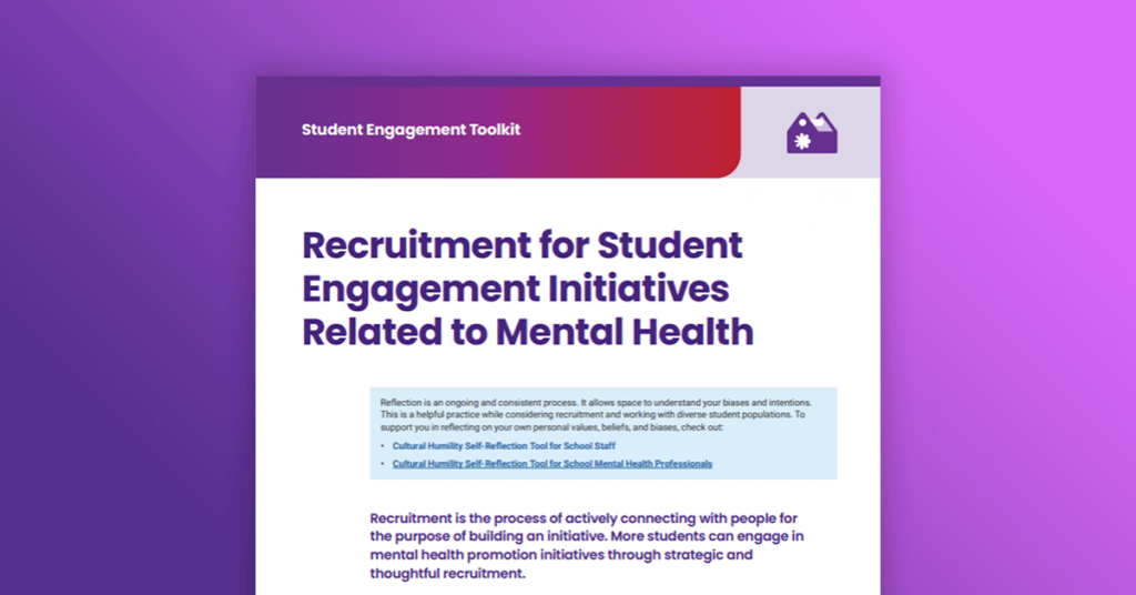 Recruitment for Student Engagement Initiatives Related to Mental Health
