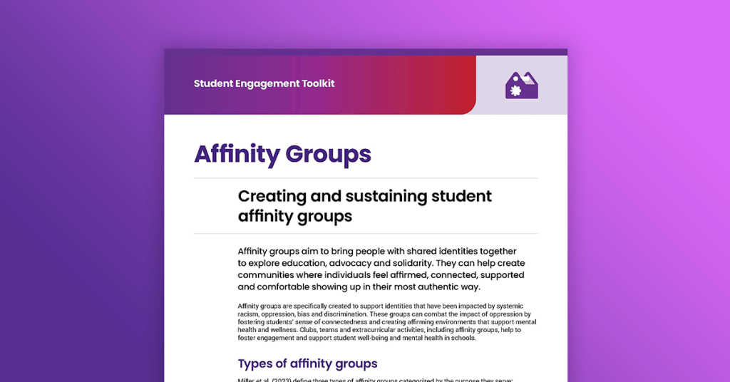 Affinity Groups Creating and sustaining student affinity groups