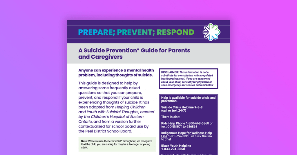 Suicide Prevention Guide for Parents and Families During COVID-19 and Return to School