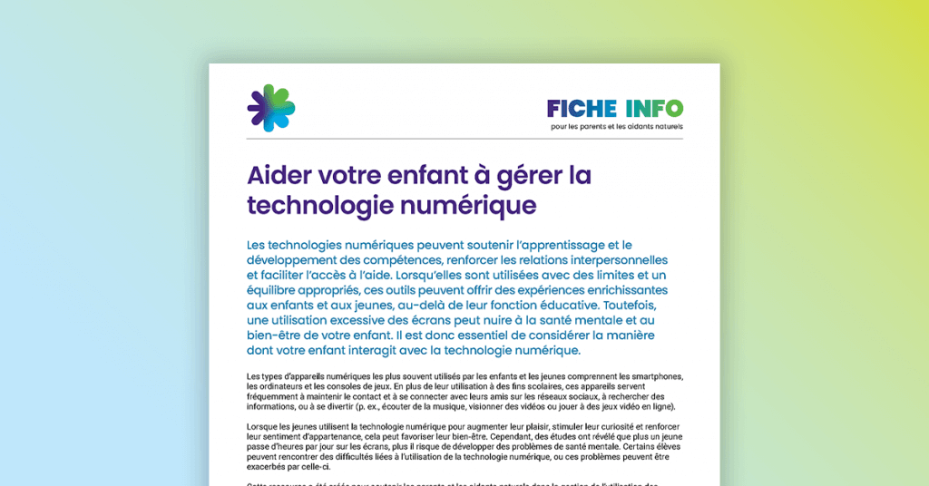 Aider votre enfant à gérer la technologie numérique