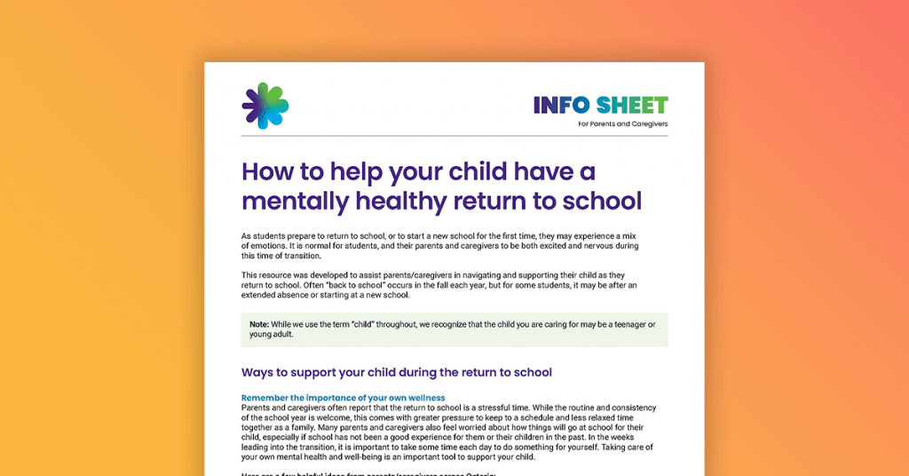 How to help your child have a mentally healthy return to school