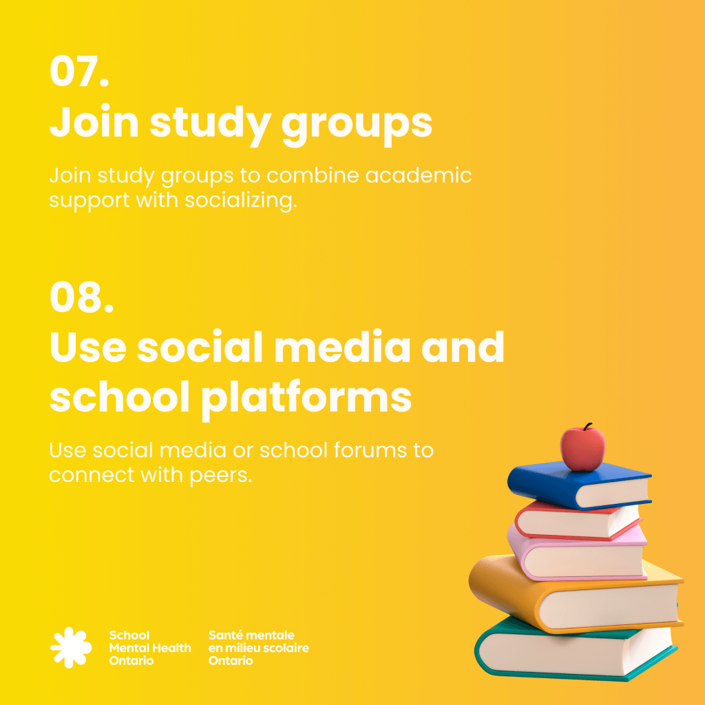 Join study groups and use social media and school platforms -  - see full description below