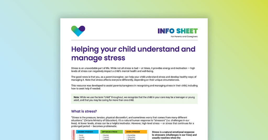 Helping your child understand and manage stress