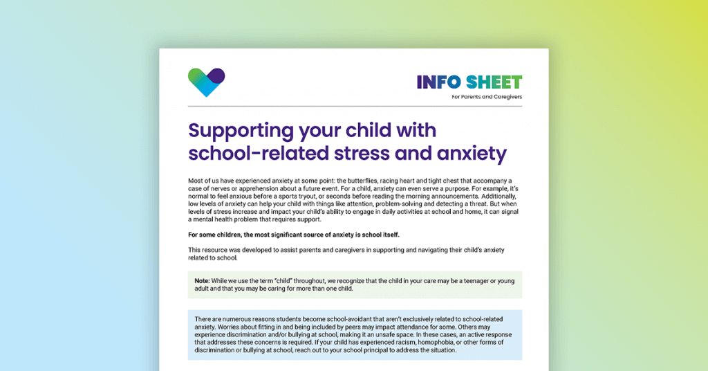 Supporting your child with school-related stress and anxiety