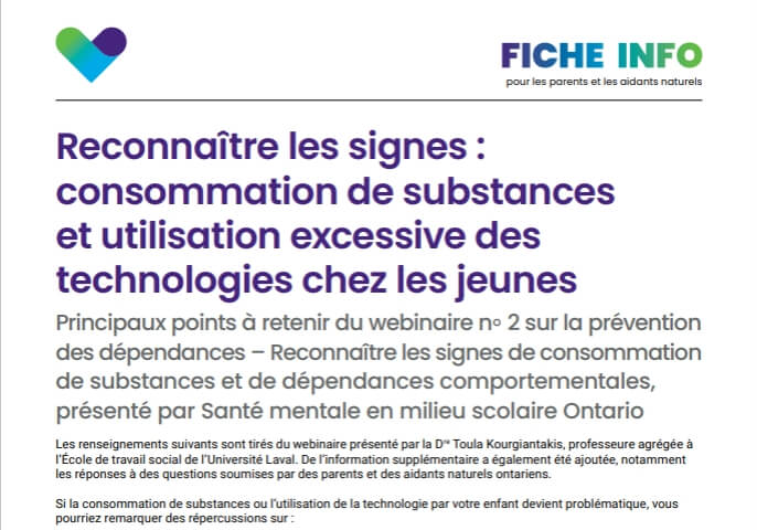 Reconnaître les signes : consommation de substances et utilisation excessive des technologies chez les jeunes