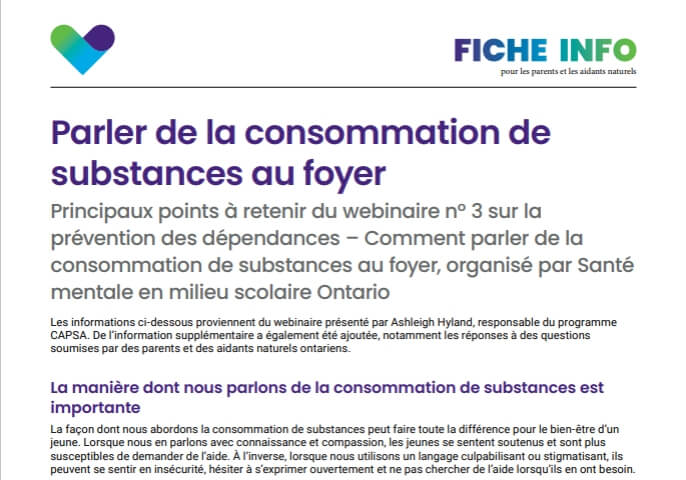Parler de la consommation de substances au foyer