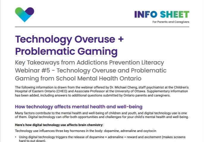 Technology Overuse + Problematic Gaming