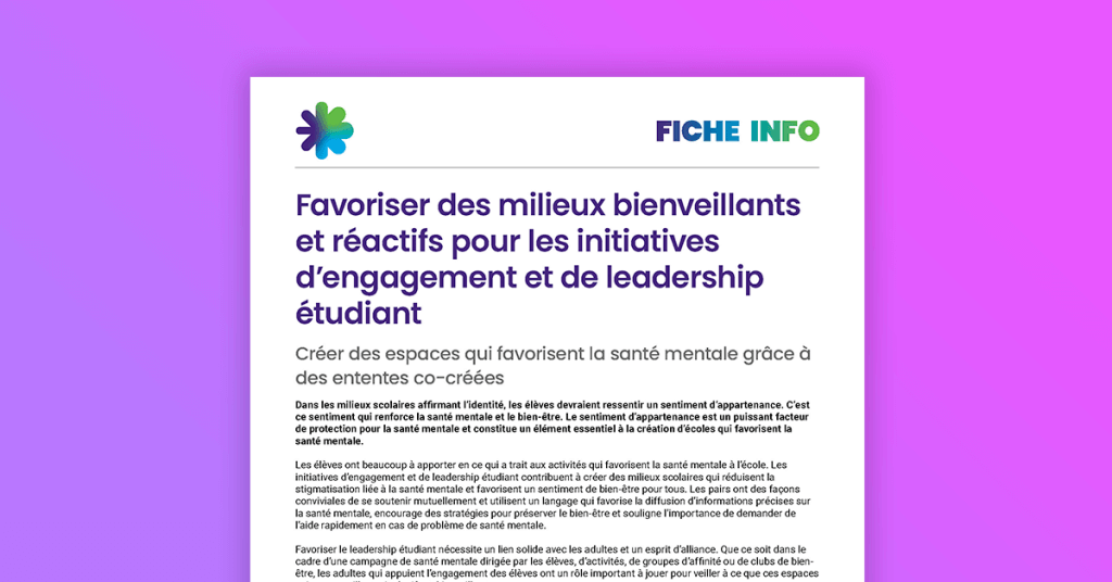 Favoriser des milieux bienveillants et réactifs pour les initiatives d’engagement et de leadership étudian
