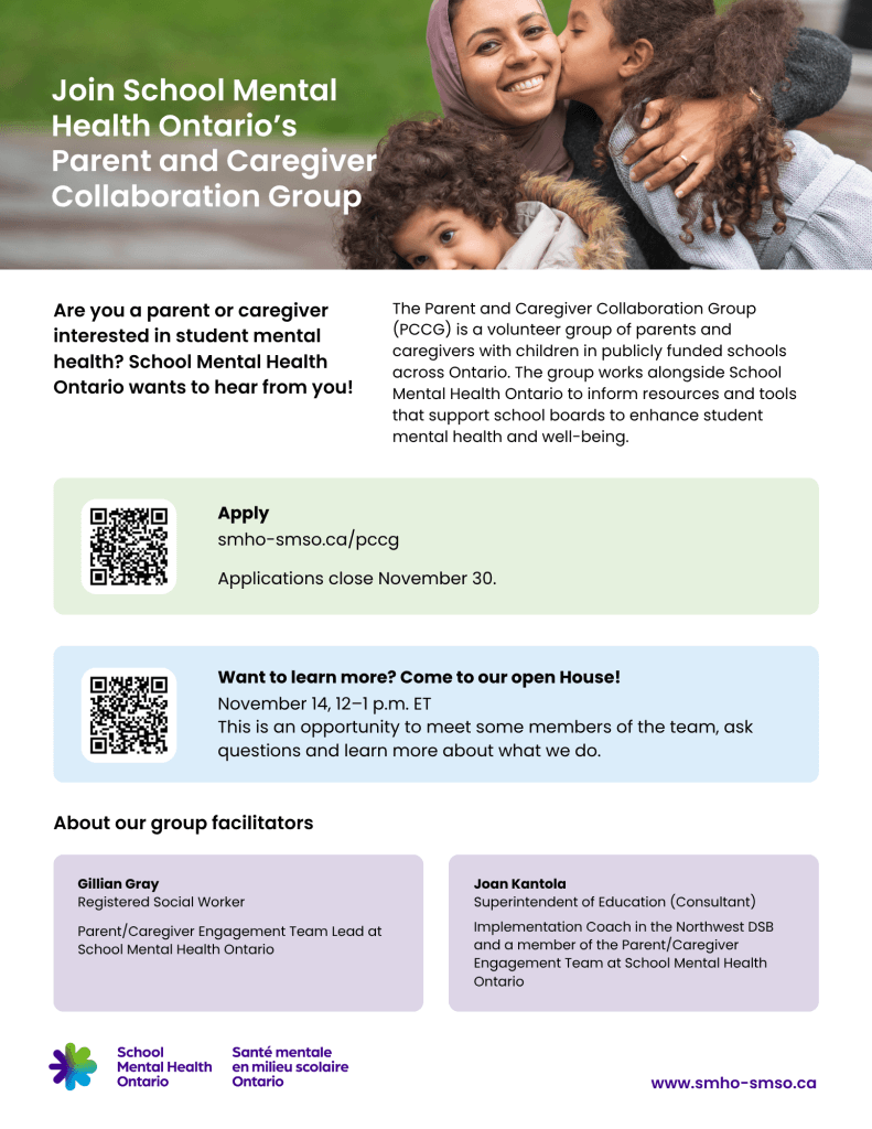 Parent and Caregiver Collaboration Group poster.