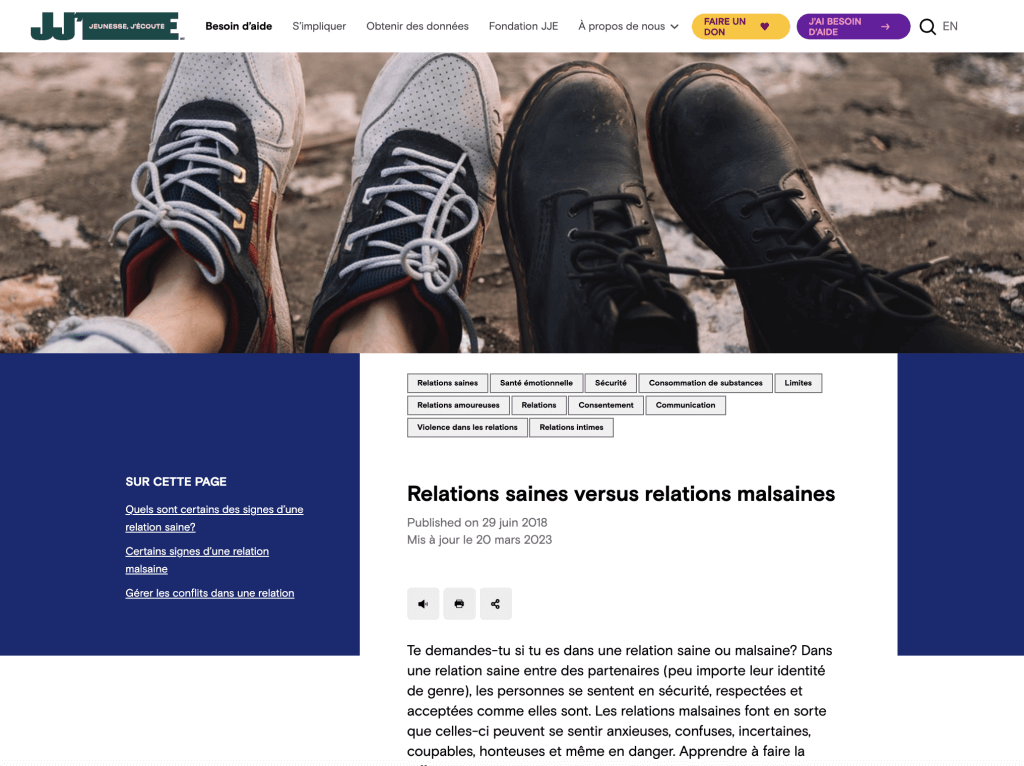 Relations saines vs relations malsaines