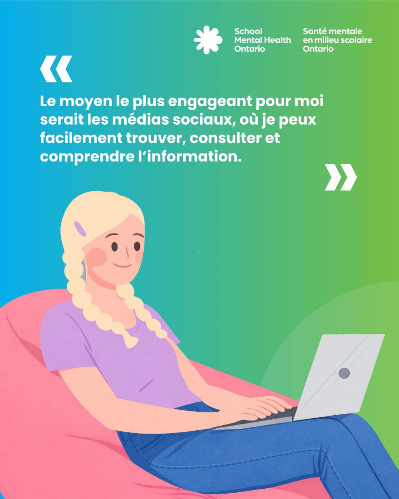 Le moyen le plus engageant pour moi serait les médias sociaux, où je peux facilement trouver, consulter et comprendre l’information.
