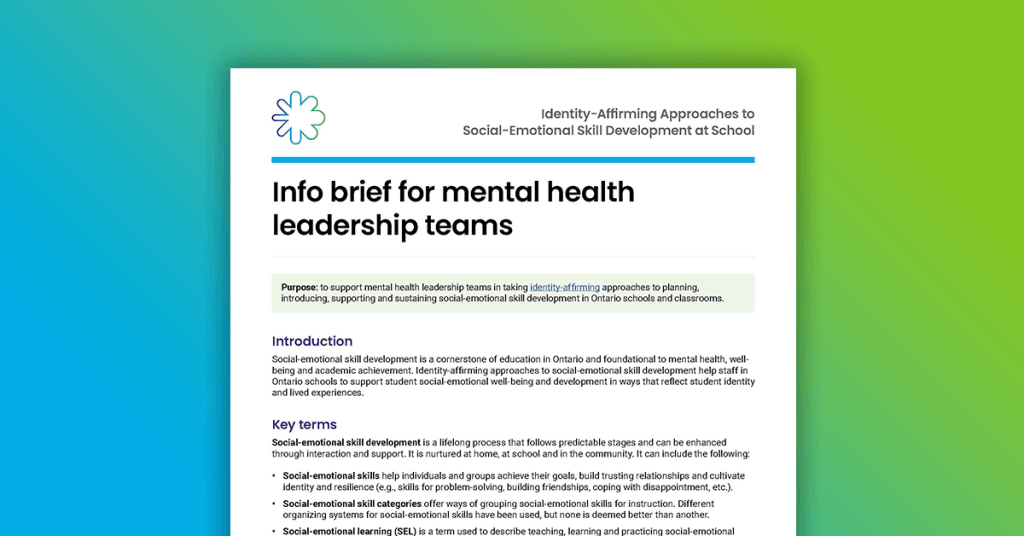 Info brief for mental health leadership teams