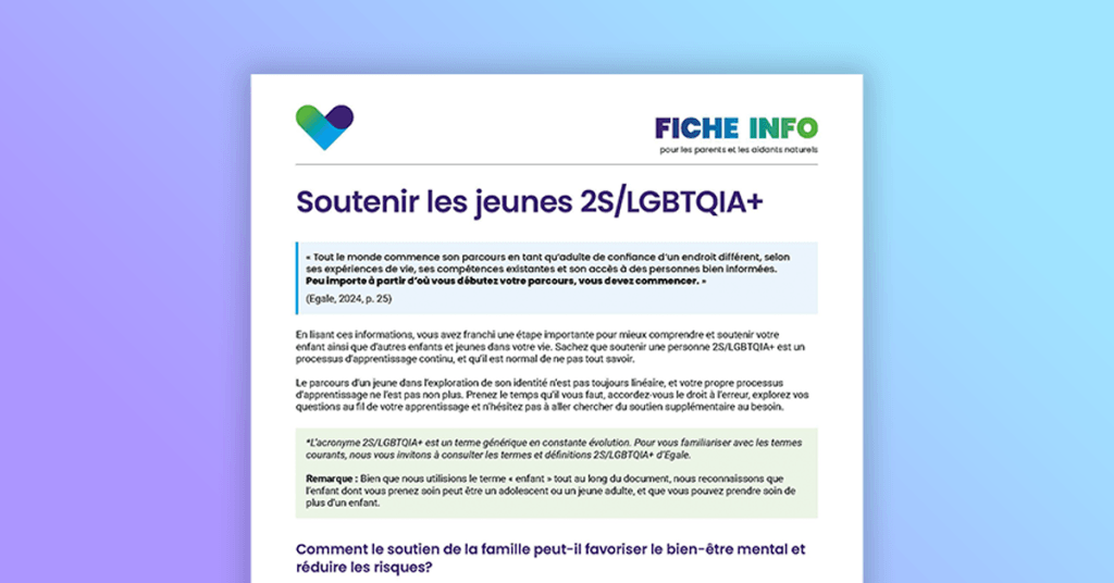 Soutenir les jeunes 2S/LGBTQIA+