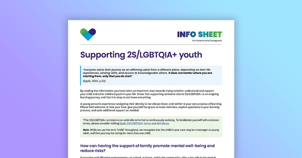 Supporting 2S/LGBTQIA+ youth