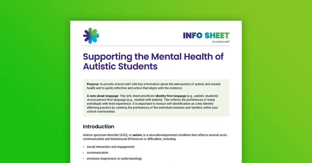 Supporting the Mental Health of Autistic Students