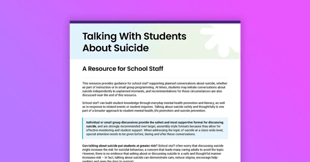 Talking with Students About Suicide